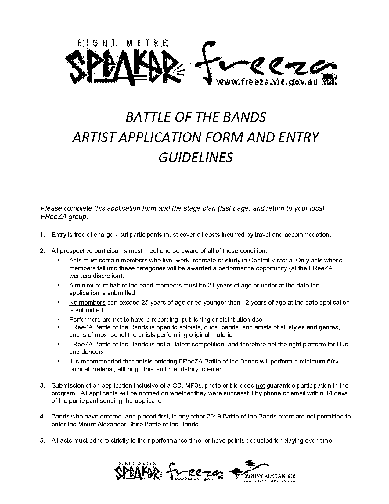 battle of the bands registration form template